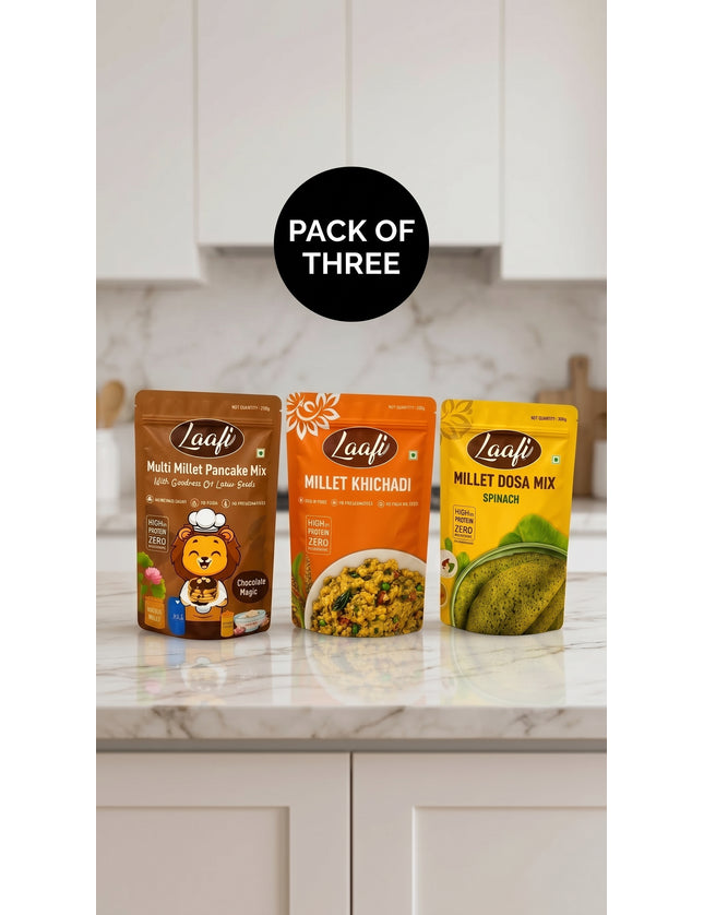 Special Offer - Multi Millet Pack of 3 (Pancake Chocolate + Khichadi + Dosa Mix)