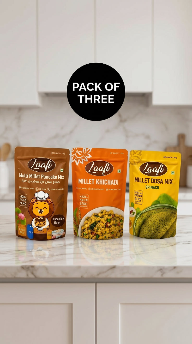 Special Offer - Multi Millet Pack of 3 (Pancake Chocolate + Khichadi + Dosa Mix)